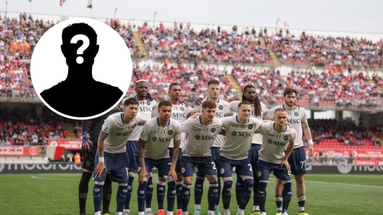 Napoli take team photo before game against Monza, inset mystery player