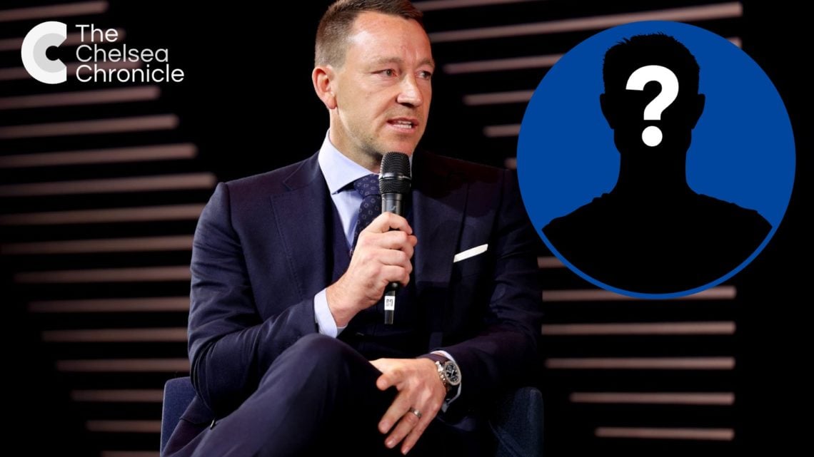 John Terry speaking during the Premier League Hall of Fame 2024 Inductions event, inset mystery player