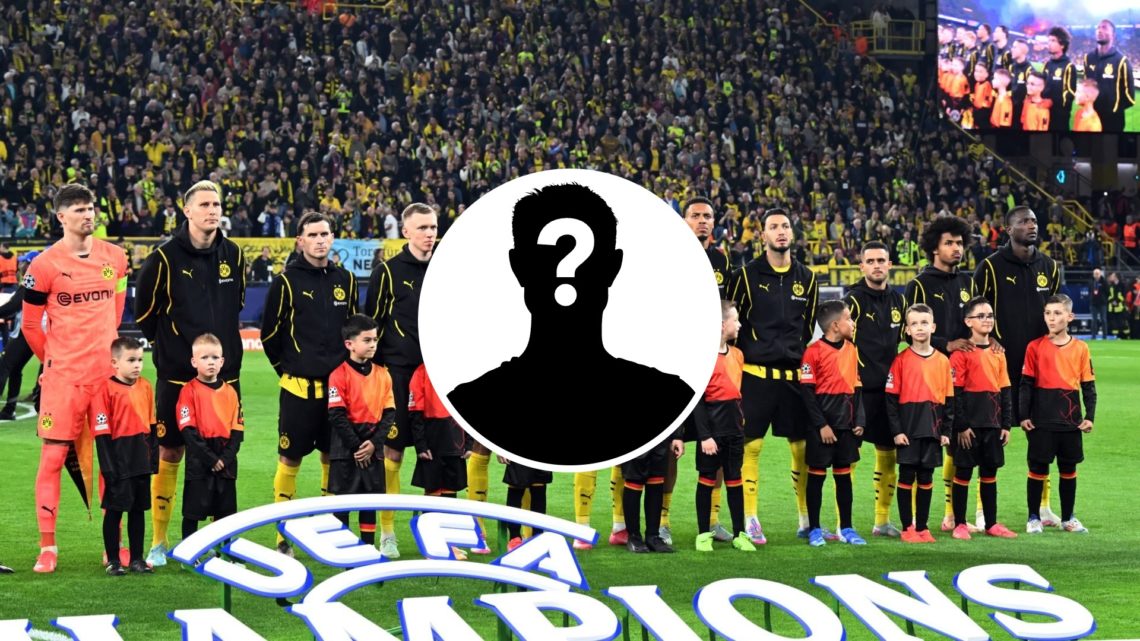 Borussia Dortmund players before Champions League tie against Barcelona, inset mystery player