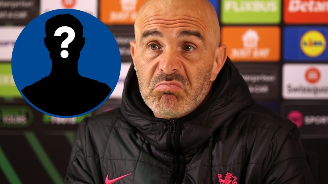 Chelsea manager Enzo Maresca in press conference, inset mystery player