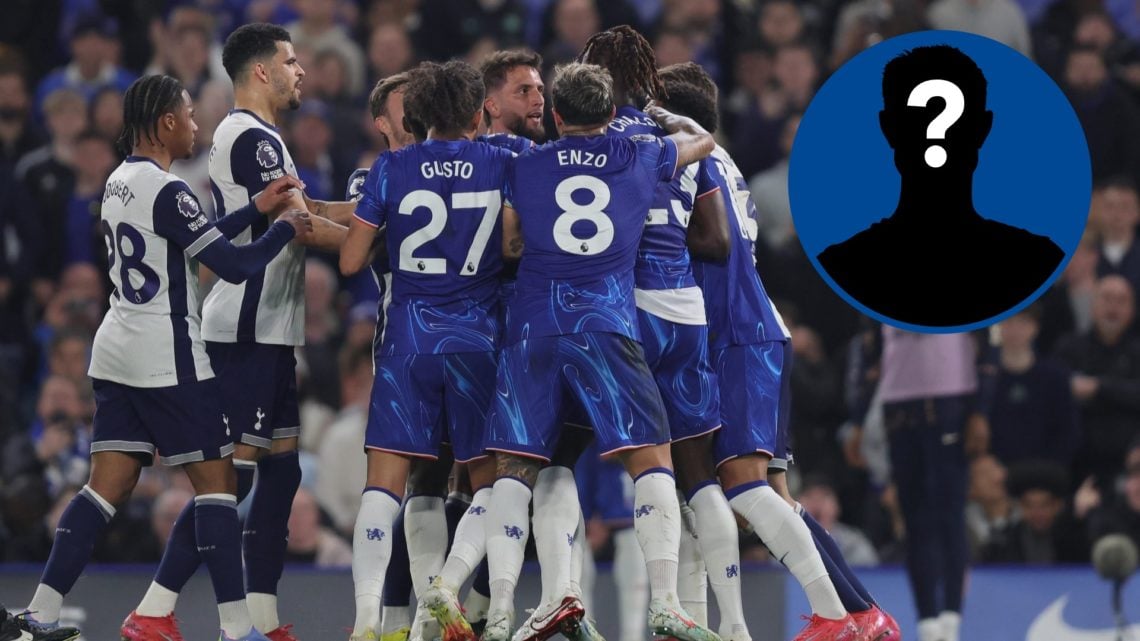 Chelsea defender Trevoh Chalobah in heated confrontation with Tottenham players, inset mystery player