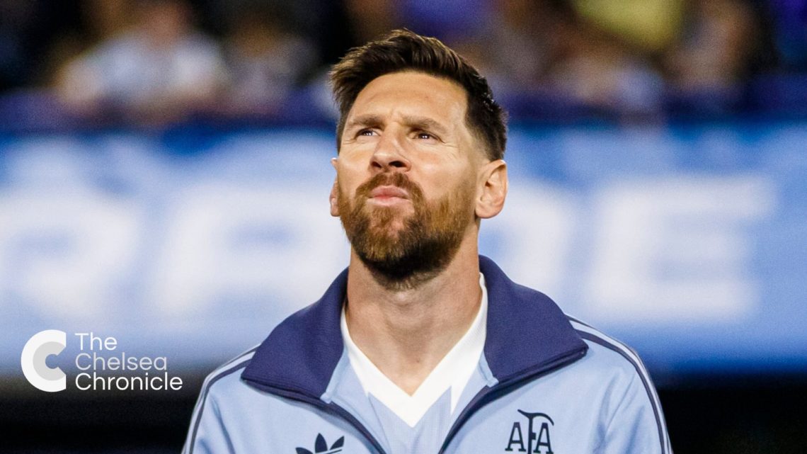 Lionel Messi waiting for Argentina game to begin