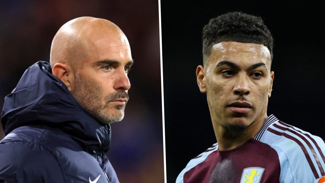 Picture one Enzo Maresca the Chelsea manager in the Premier League. Picture two Morgan Rogers playing for Aston Villa in the Premier League
