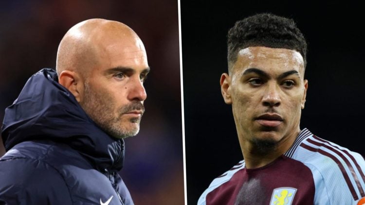 Picture one Enzo Maresca the Chelsea manager in the Premier League. Picture two Morgan Rogers playing for Aston Villa in the Premier League