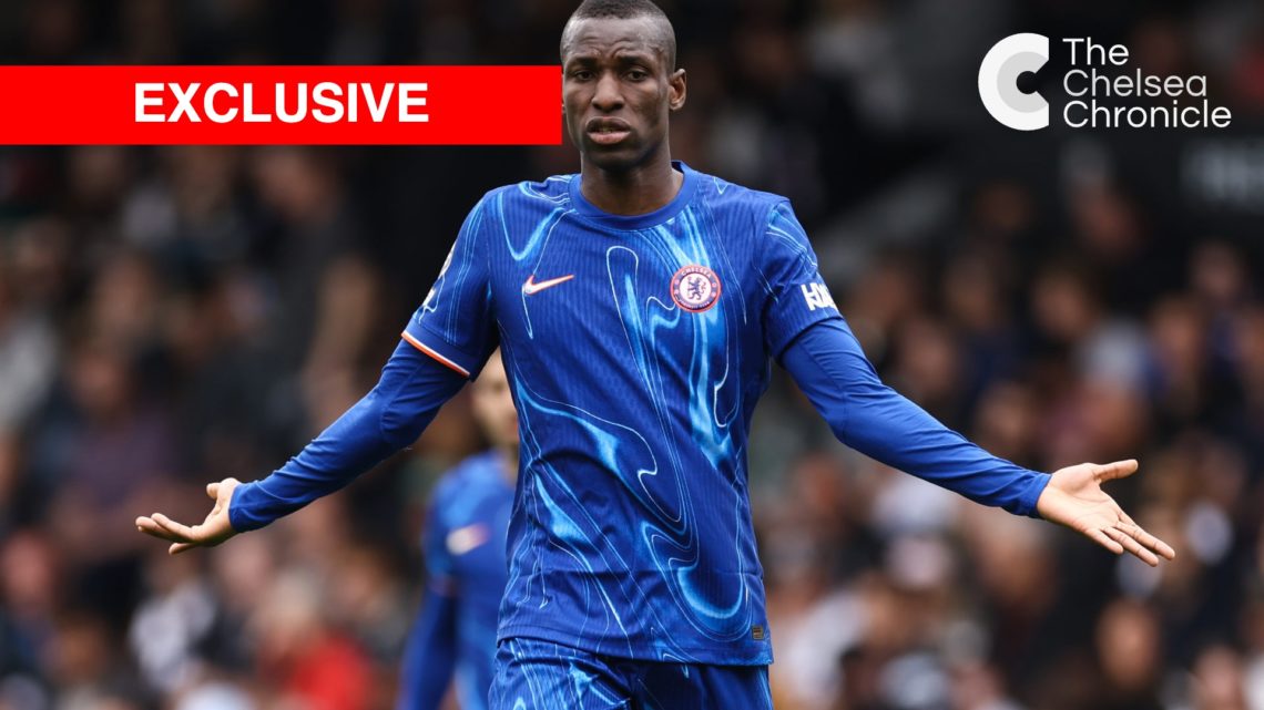Chelsea striker Nicolas Jackson with arms out