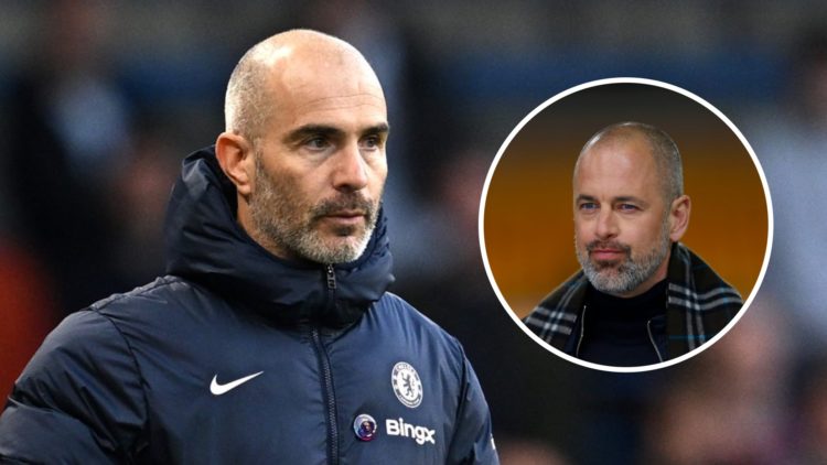 Chelsea manager Enzo Maresca in the Premier League. Inset, pundit Joe Cole