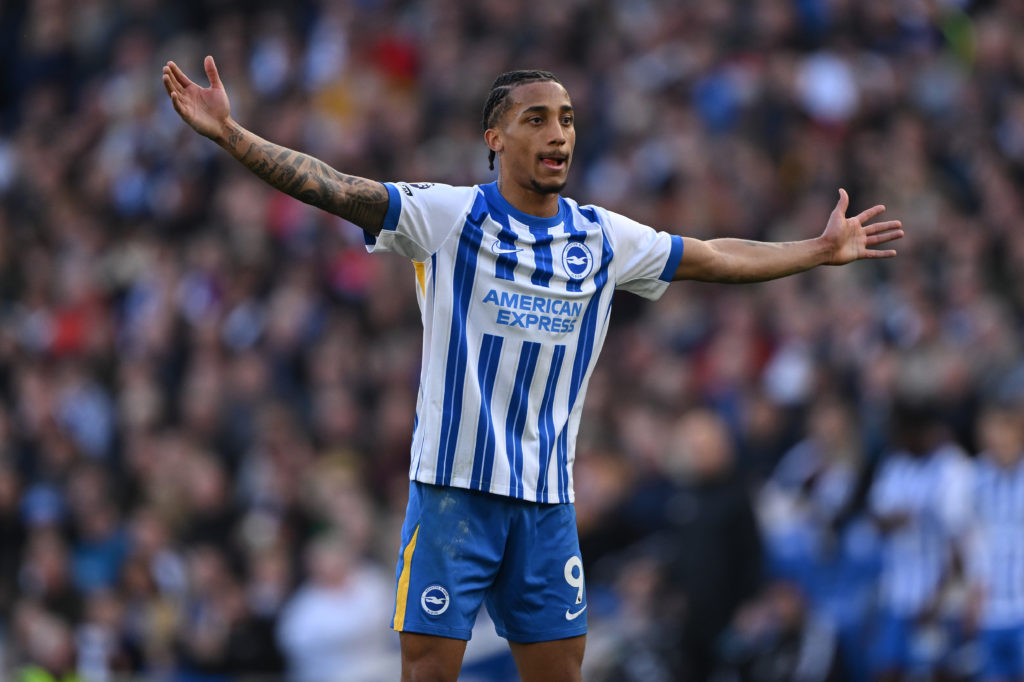 Joao Pedro in action during Brighton & Hove Albion FC v Fulham FC - Premier League