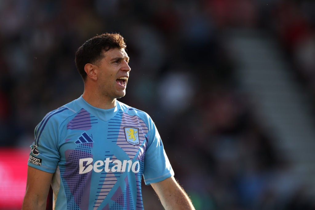 Emiliano Martinez in action during AFC Bournemouth v Aston Villa FC - Premier League