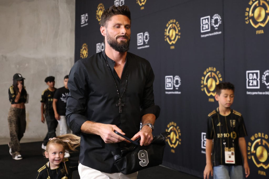 Olivier Giroud #9 of Los Angeles FC arrives prior to the FIFA Club World Cup 2025 Play-In match between Los Angeles Football Club and Club America