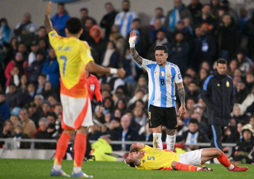 Enzo Fernandez apologises after fouling Kevin Castano during Argentina vs Colombia