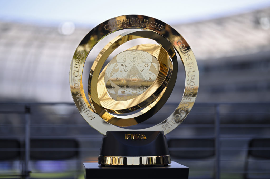 The Club World Cup trophy on display ahead of Los Angeles Football Club v Sporting Kansas City