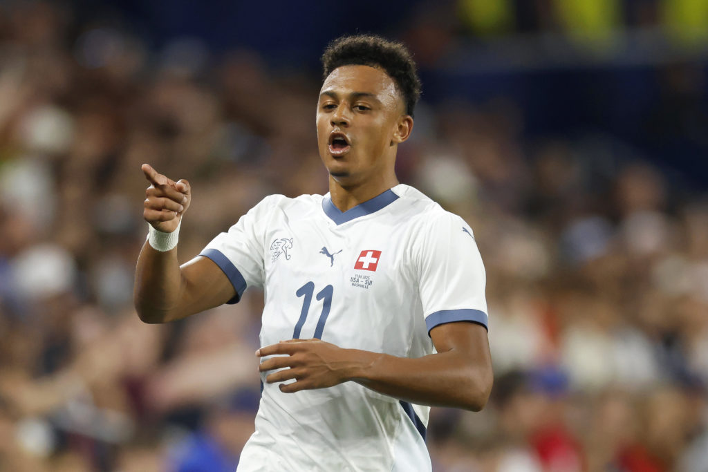 Dan Ndoye gestures during United States v Switzerland - International Friendly