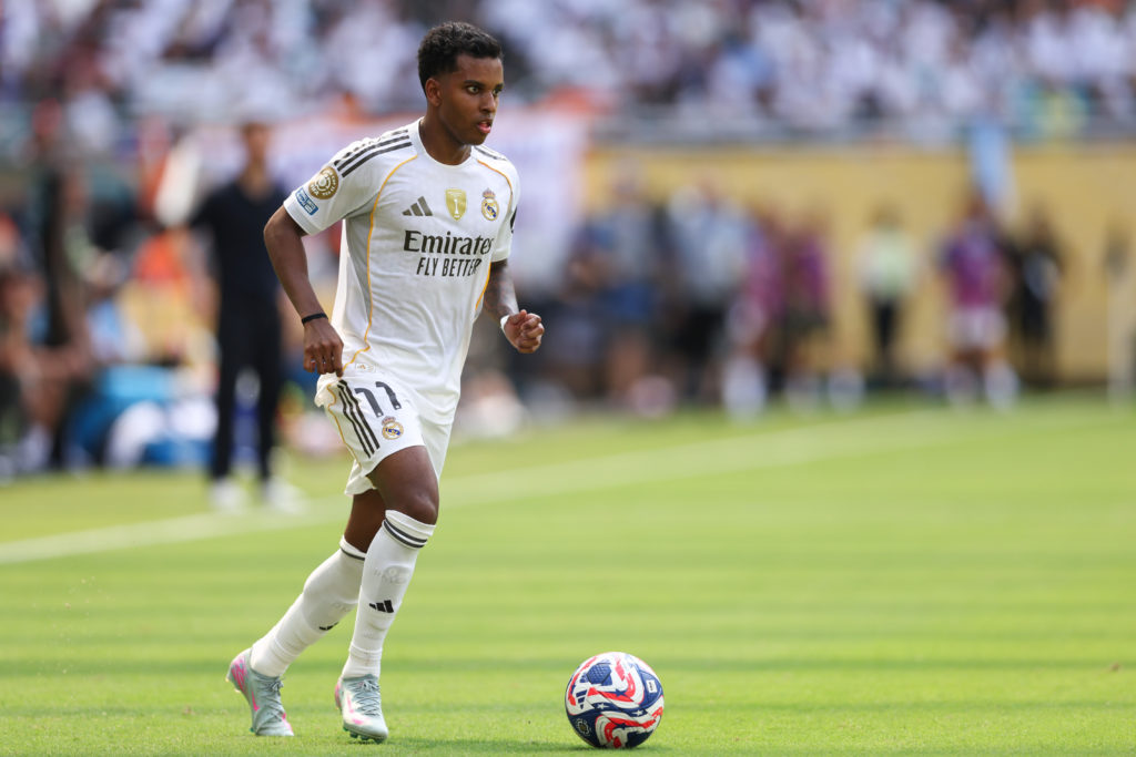 Rodrygo in action during Real Madrid CF v Al Hilal: Group H - FIFA Club World Cup 2025