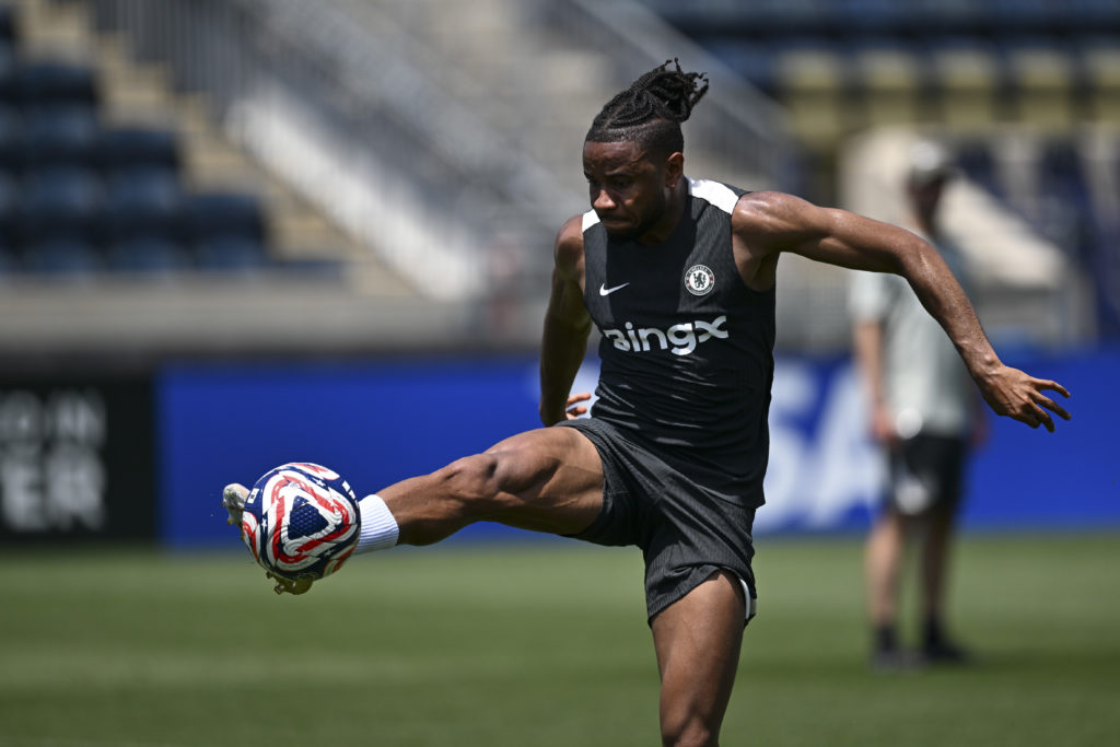 Christopher Nkunku training for Chelsea at the Club World Cup.
