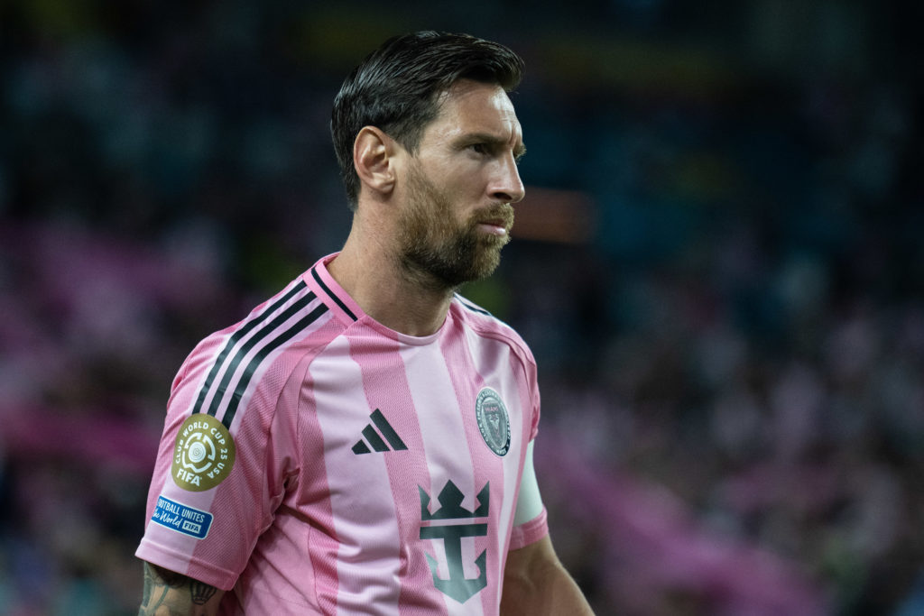 Lionel Messi looks on during Inter Miami CF v SE Palmeiras: Group A - FIFA Club World Cup 2025