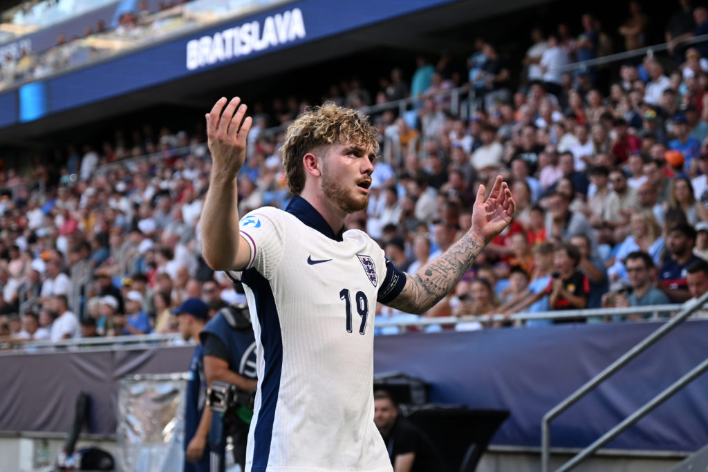 Harvey Elliott celebrates his goal during England v Netherlands - UEFA European Under-21 Championship 2025 Semi-Final