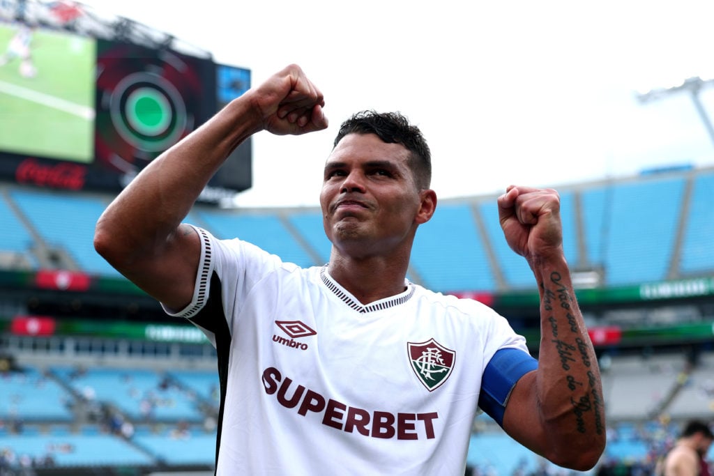 Thiago Silva celebrates after FC Internazionale Milano v Fluminense FC: Round Of 16 - FIFA Club World Cup 2025