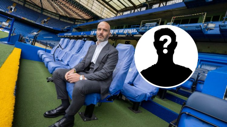 Chelsea Head Coach Enzo Maresca Visits Stamford Bridge, inset mystery player