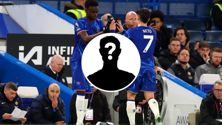 Tyrique George of Chelsea replaces team-mate Pedro Neto, inset mystery player