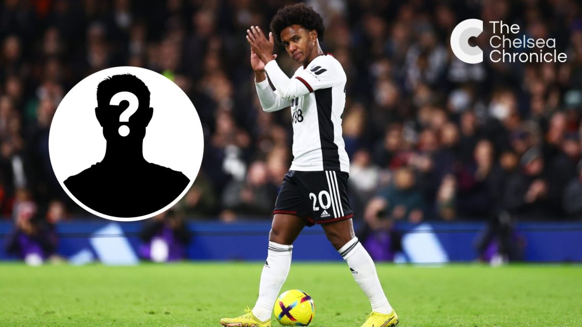 Willian of Fulham applauds the fans as he is substituted off, inset mystery player