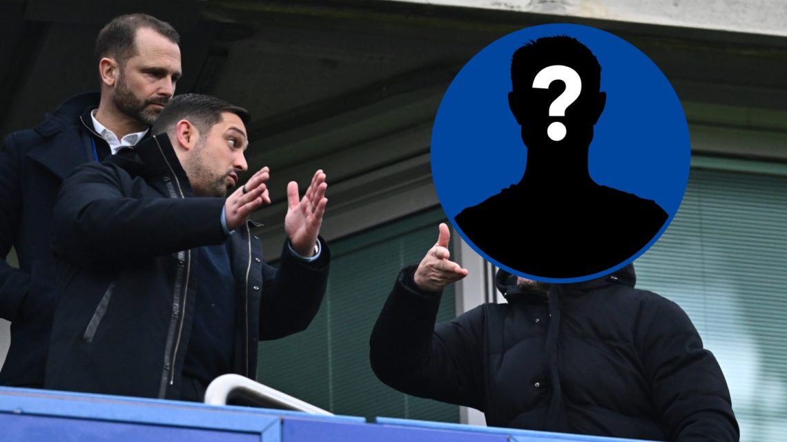 Chelsea sporting directors Laurence Stewart and Paul Winstanley at game, inset mystery player