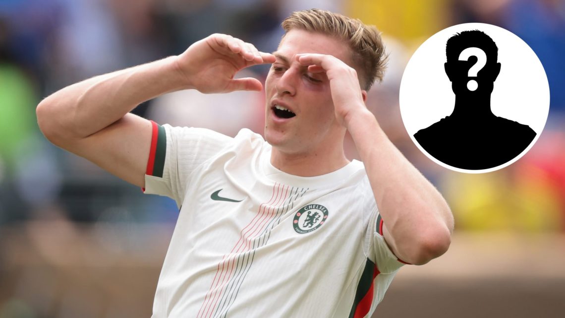 Liam Delap reacts during CR Flamengo v Chelsea FC, inset mystery player