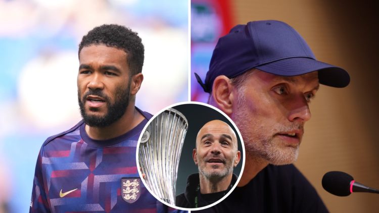 Reece James looks on ahead of Andorra v England - European Qualifiers Group K - FIFA World Cup 2026. England manager Thomas Tuchel speaks to the me...