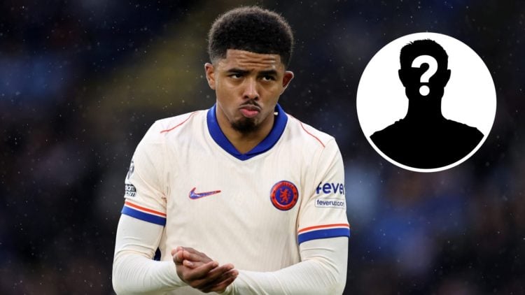 Wesley Fofana during match between Leicester and Chelsea, inset mystery player