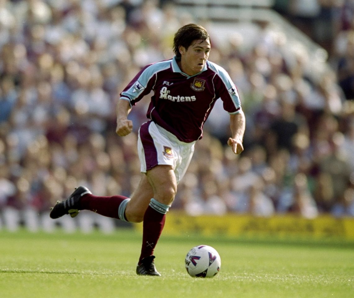 11 Sep 1999: Frank Lampard of West Ham on the ball during his team's 1-0 Premiership victory against Watford. The match was played at Upton Park, L...