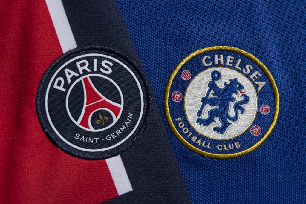 The Paris Saint-Germain and Chelsea Club Badges