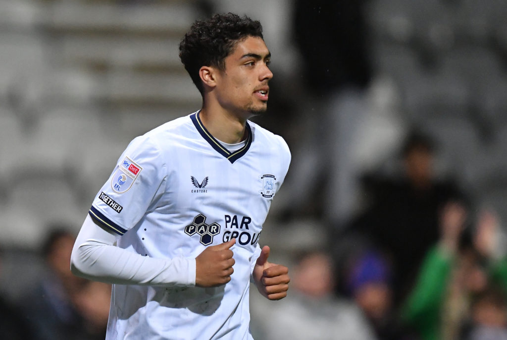 Kian Best in action during Preston North End v Leicester City - Sky Bet Championship