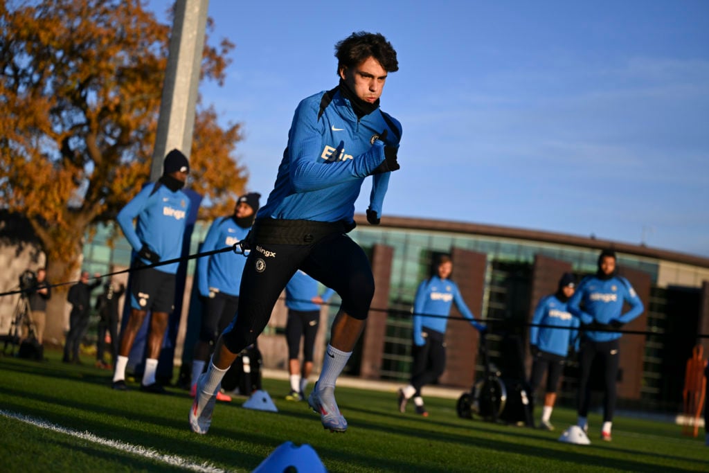 Joao Felix takes part in a Chelsea Training Session