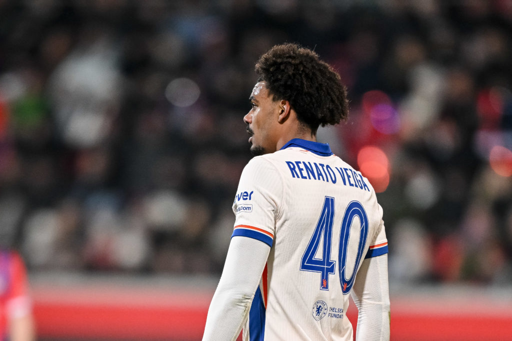 Renato Veiga looks on during 1. FC Heidenheim 1846 v Chelsea FC - UEFA Conference League 2024/25 League Phase MD4