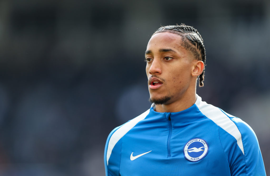 Joao Pedro warming up for Brighton ahead of the FA Cup match against Newcastle United.