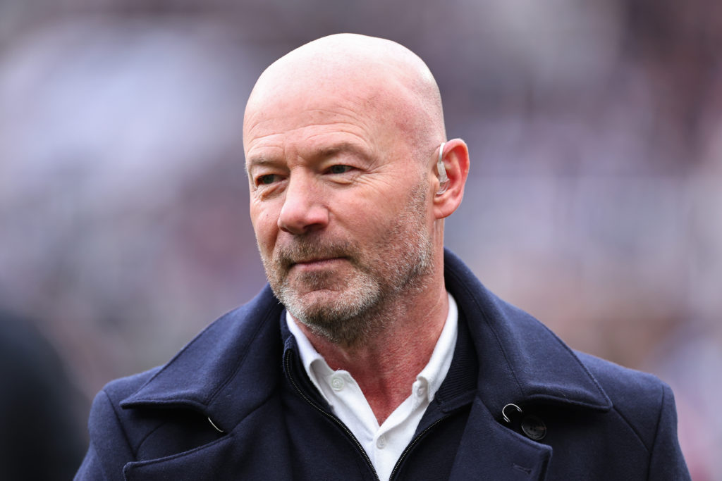 Alan Shearer looks on ahead of Newcastle United FC v Manchester United FC - Premier League