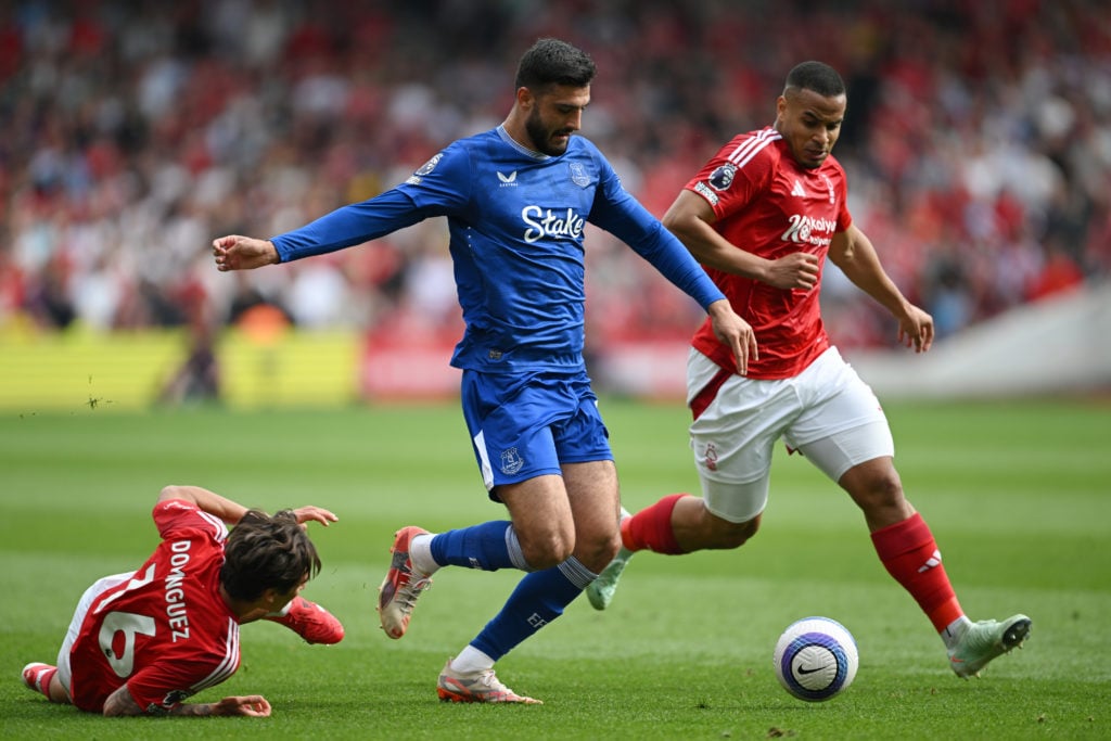 Armando Broja in action during Nottingham Forest FC v Everton FC - Premier League