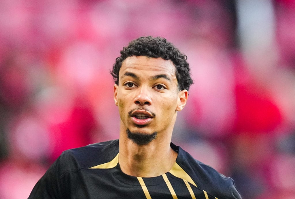 Hugo Ekitike looks on ahead of 1. FSV Mainz 05 v Eintracht Frankfurt - Bundesliga