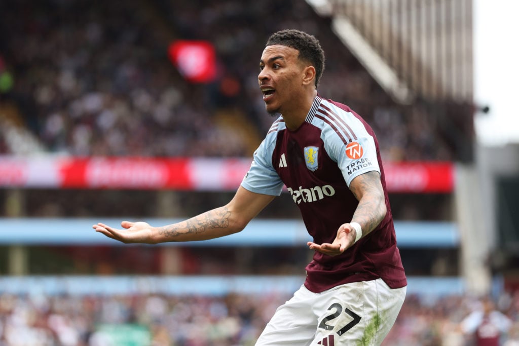 Morgan Rogers playing for Aston Villa against Fulham in the Premier League.