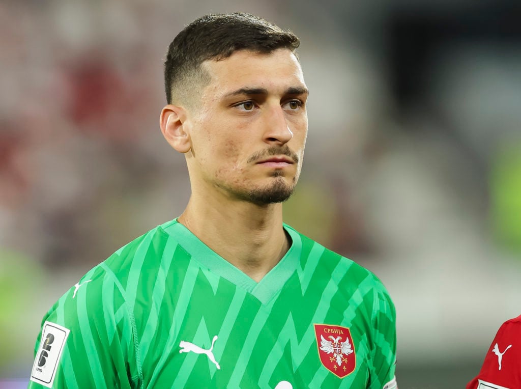 Djordje Petrovic of Serbia looks on prior to the FIFA World Cup 2026 European Qualifier Group K match between Serbia and Andorra