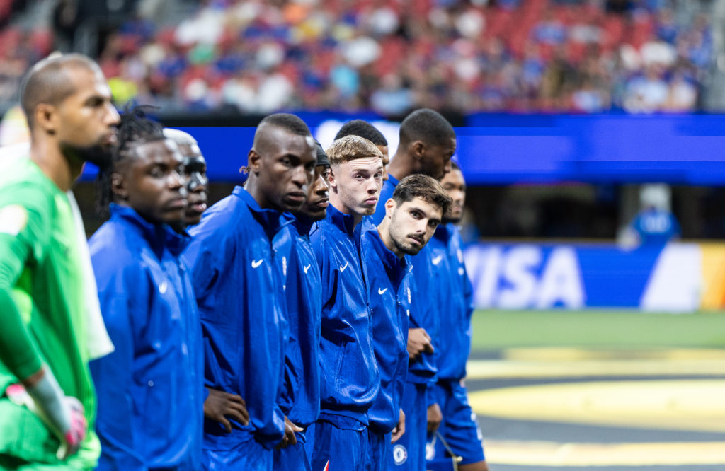 Chelsea squad look on prior to Club World Cup ceremony