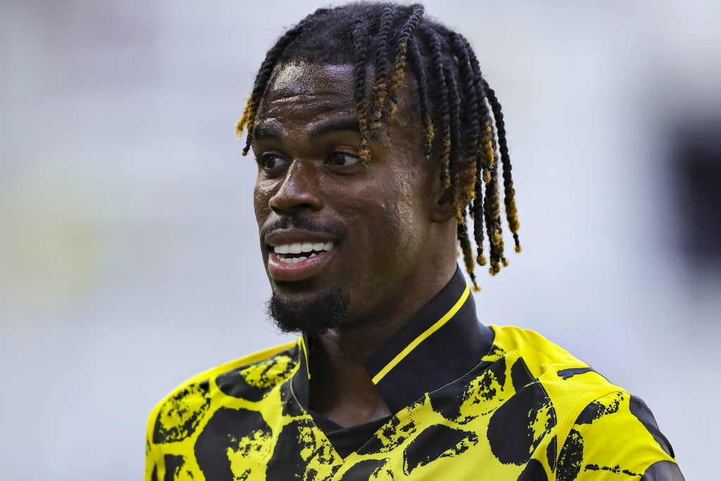 Carney Chukwuemeka of Borussia Dortmund reacts during the FIFA Club World Cup 2025 group F match