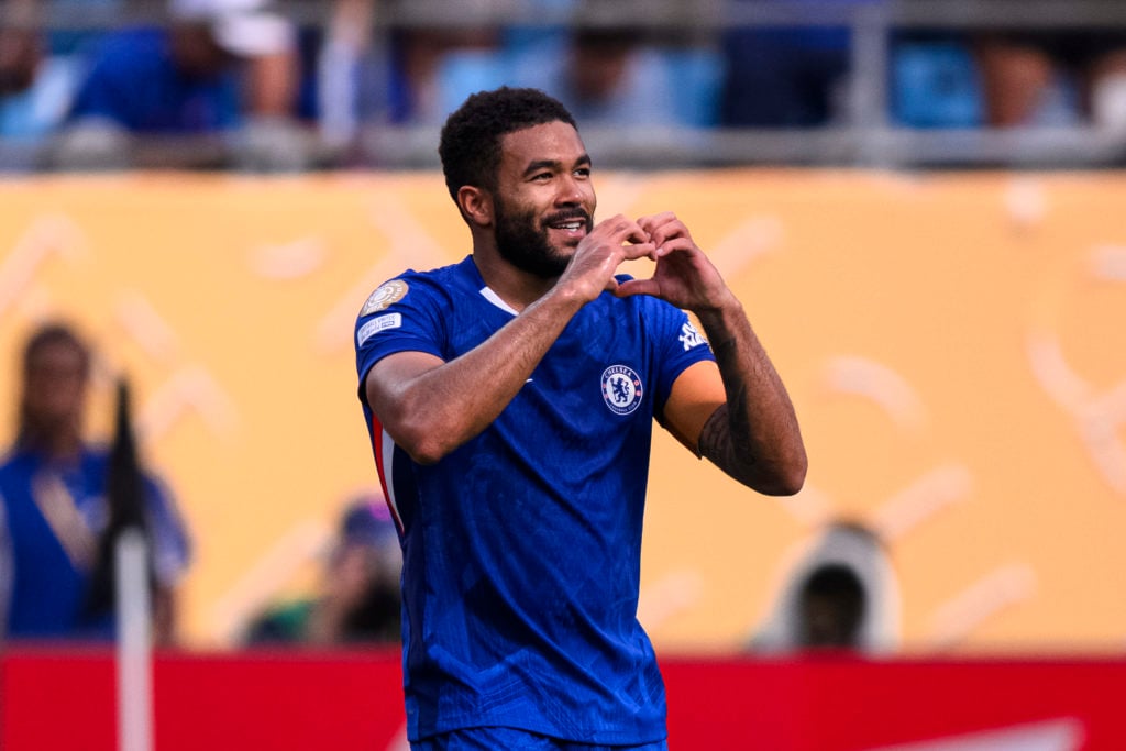 Reece James celebrates scoring during Benfica SL v Chelsea FC: Round Of 16 - FIFA Club World Cup 2025