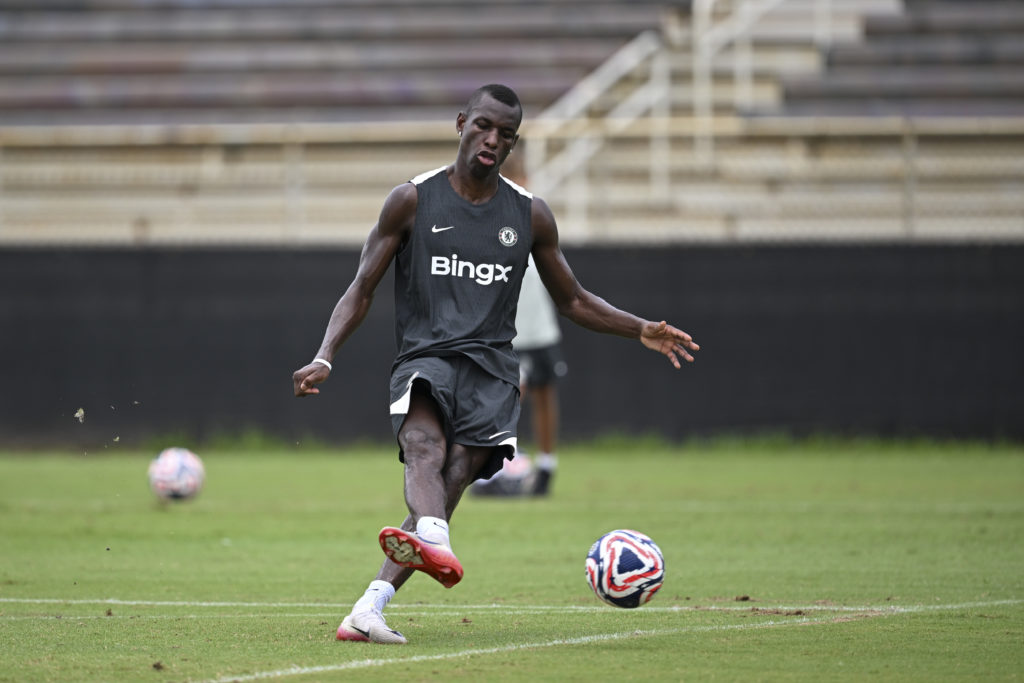 Nicolas Jackson shoots at goal during Chelsea FC Training Session - FIFA Club World Cup 2025