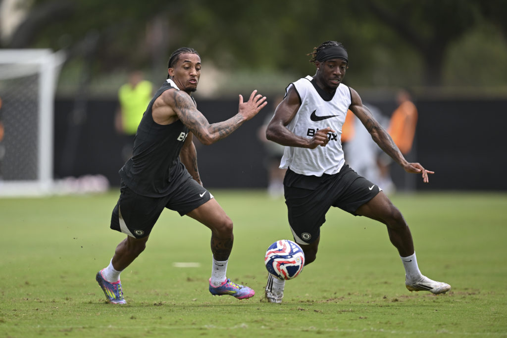 Joao Pedro involved in his first training session as a Chelsea player alongside Noni Madueke.