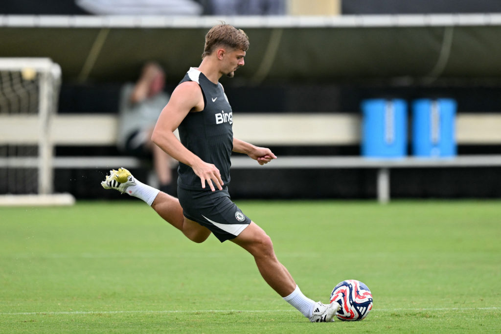 Chelsea midfielder Kiernan Dewsbury-Hall in training during the Club World Cup.