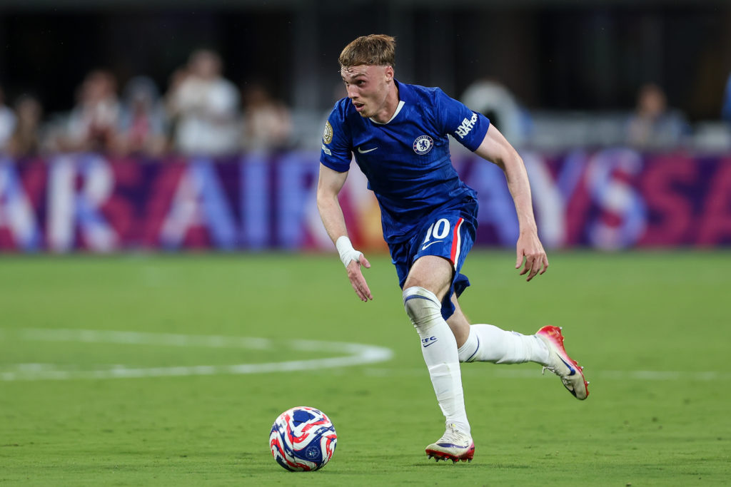 Cole Palmer dribbles with the ball during Benfica SL v Chelsea FC: Round Of 16 - FIFA Club World Cup 2025