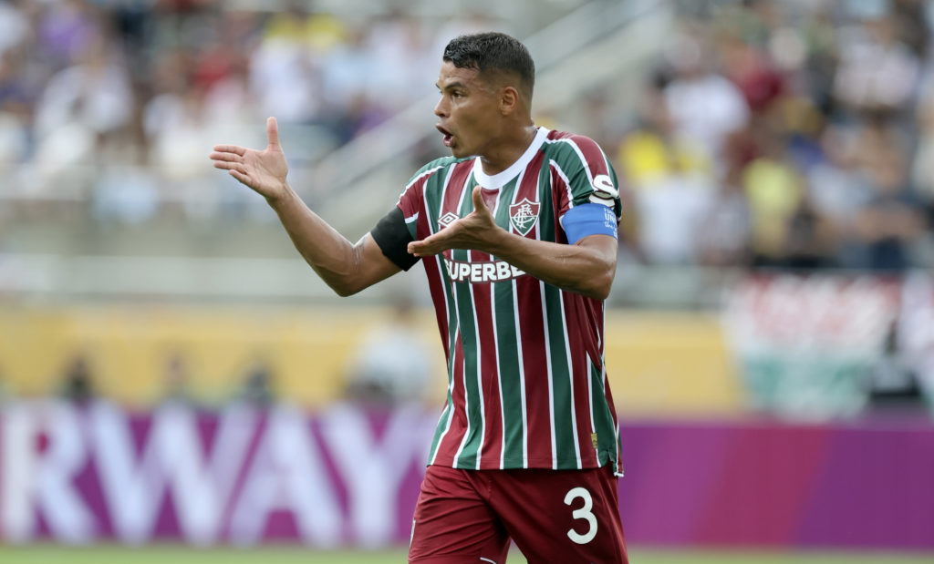 Thiago Silva gestures during Fluminense FC v Al-Hilal: Quarter Final - FIFA Club World Cup 2025