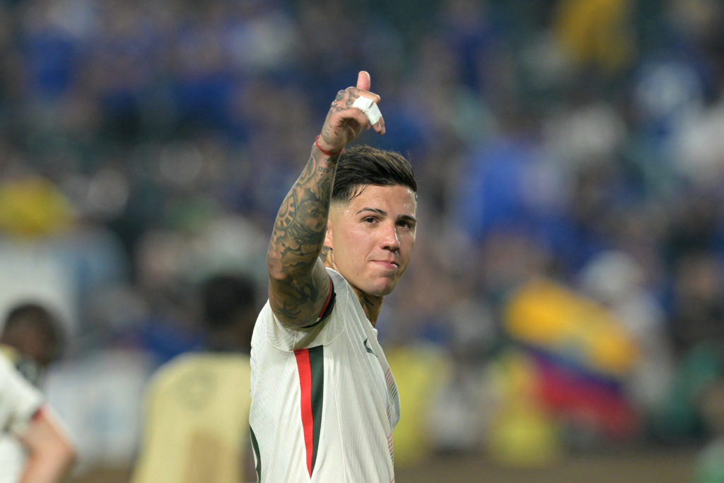 Enzo Fernandez reacts after Chelsea's Club World Cup fixture vs Palmeiras