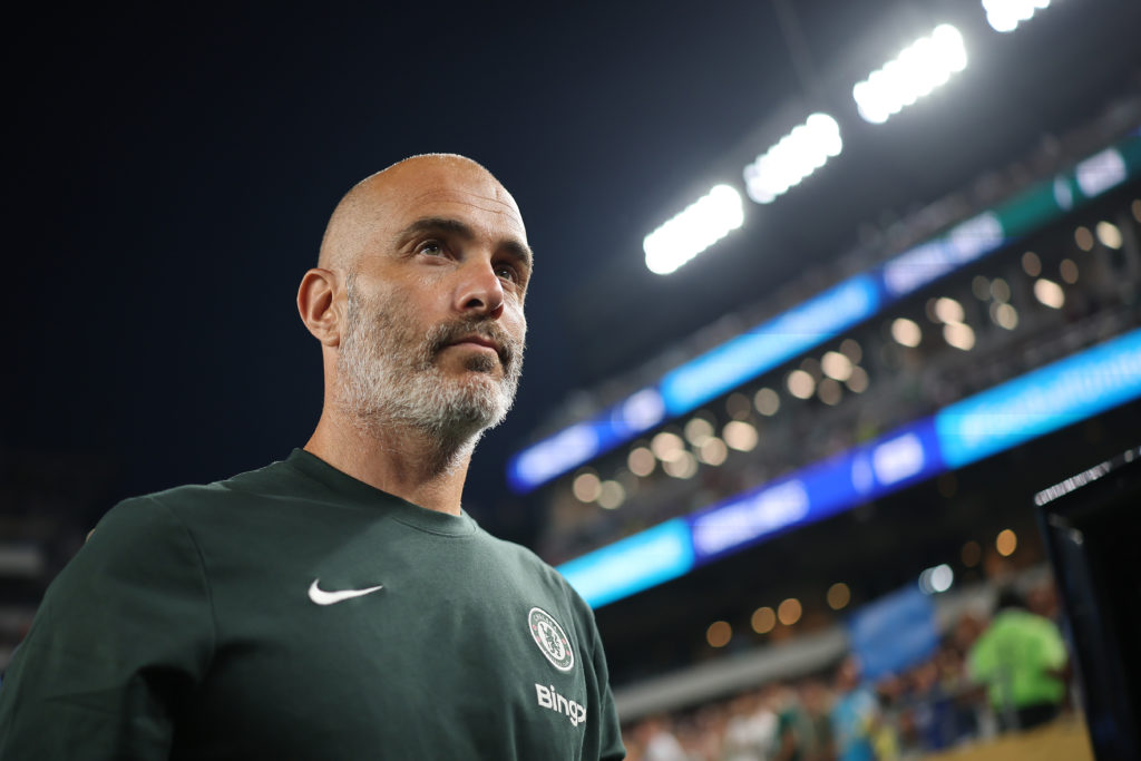 Enzo Maresca looks on during SE Palmeiras v Chelsea FC: Quarter Final - FIFA Club World Cup 2025