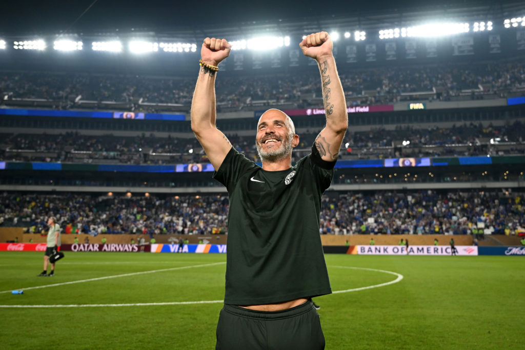 Enzo Maresca celebrates victory SE Palmeiras v Chelsea FC: Quarter Final - FIFA Club World Cup 2025